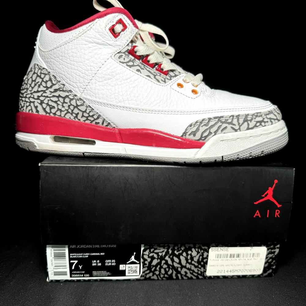 Size 7 - Nike Air Jordan 3 Retro GS Cardinal Red 2022 Shoes